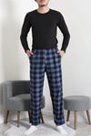 Süet Cepli Erkek Pijama Alt Açıkmavi