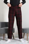 Süet Cepli Erkek Pijama Alt Bordo