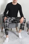 Süet Cepli Erkek Pijama Alt Siyah