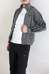 2 İplik Premium Fermuarlı Şeritli Erkek Sweat Füme