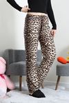 Kadın Desenli Süet Pijama Altı Leopar