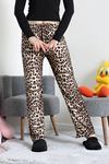 Kadın Desenli Süet Pijama Altı Leopar
