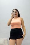 Kadın Fitilli Likralı Esnek Atlet Yavruağzı