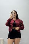 Kadın Scuba Kumaş Bomber Ceket Bordo