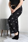 Kadın Büyük Beden Süet Pijama Altı Siyah
