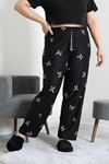 Kadın Büyük Beden Süet Pijama Altı Siyah