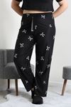 Kadın Büyük Beden Süet Pijama Altı Siyah