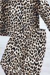 5-12 Yaş Baskılı Süet Düğmeli Çocuk Pijama Takımı Leopar