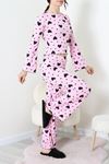 Kadın Kaşkorse İspanyol Kol Pijama Takımı Siyahpembe