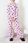 Kadın Kaşkorse İspanyol Kol Pijama Takımı Siyahpembe