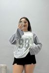 Kadın Reglan Kol Bisiklet Yaka Penye Sweat Ekrugri Model TV-99075