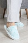 Peluş Desenli Kadın Ev Terliği Suyeşili