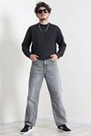 Bisiklet Yaka Uzun Kol Erkek Sweatshirt Siyah