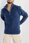 Yarım Fermuar Erkek Polar Sweat İndigo