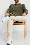Yarım Fermuar Erkek Polar Sweat Haki