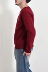 Bisiklet Yaka Baskılı Şardonlu 3 İplik Erkek Sweat Bordo
