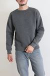 Bisiklet Yaka Şardonlu 3 İplik Erkek Sweat Antrasit
