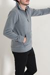 Yarım Fermuar Kanguru Cepli Erkek Polar Sweat Füme
