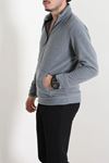 Yarım Fermuar Kanguru Cepli Erkek Polar Sweat Füme