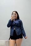 Kadın Poplin Kumaş Fit Gömlek Lacivert