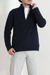 Yarım Fermuarlı Polar Erkek Sweat Lacivert