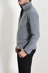 Yarım Fermuarlı Polar Erkek Sweat Füme