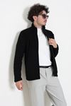 Polar Tam Fermuarlı 3 Cepli Erkek Outdoor Sweat Siyah
