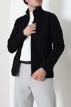 Polar Tam Fermuarlı 3 Cepli Erkek Outdoor Sweat Siyah