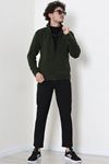 Polar Fleto Cepli Fermuarlı Erkek Sweat Haki