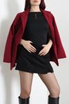 Kadın Dabıl Kumaş Blazer Ceket Bordo