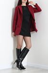 Kadın Dabıl Kumaş Blazer Ceket Bordo