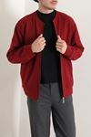 Fermuarlı Selanik Kumaş Erkek Sweat Bordo