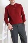 Selanik Yarım Boğazlı Erkek Sweat Bordo