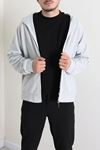 Selanik Kumaş Kapşonlu Erkek Sweat Gri