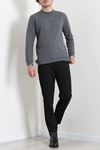 Selanik Yarım Boğazlı Erkek Sweat Füme