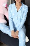 Kadın Süet Düğmeli Pijama Takımı Bebemavi