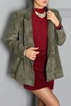 Kadın Oversize Astarlı Kadife Ceket Haki
