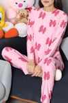 Kadın Süet Alt Üst Aynı Pijama Takımı Pembe