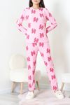 Kadın Süet Alt Üst Aynı Pijama Takımı Pembe