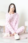 Kadın Süet Alt Üst Aynı Pijama Takımı Pembekiraz
