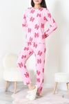 Kadın Süet Alt Üst Aynı Pijama Takımı Pembe