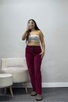 Kadın Fransız Kadife Pijama Altı Bordo