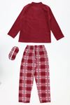 Çocuk 7-10 Yaş Polar Pijama Takımı Bordo