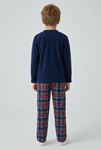 Çocuk 7-10 Yaş Polar Pijama Takımı Lacivert