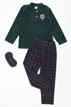 Çocuk 7-10 Yaş Polar Pijama Takımı Zümrüt