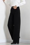 Kadın Yüksek Bel Wide Leg Kot Pantolon Siyah