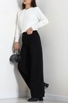 Kadın Yüksek Bel Wide Leg Kot Pantolon Siyah