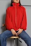 Kadın Dik Yaka Oversize Bomber Ceket Kırmızı