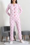 Kadın Kaşkorse Pijama Takımı Pembe