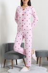 Kadın Kaşkorse Pijama Takımı Pembe